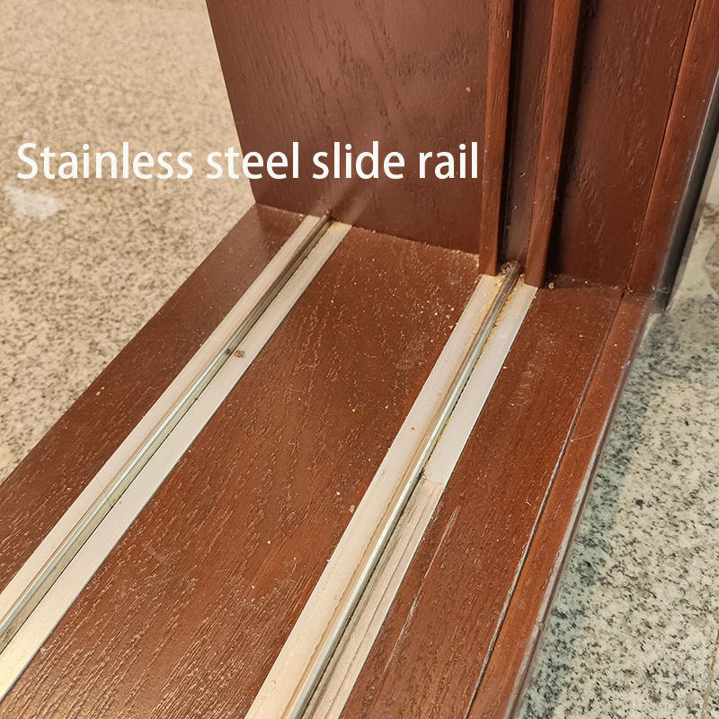 Modern Oak Wood Sliding Door Sound Insulation with Decorative Features Solid Aluminium Alloy Modern Design