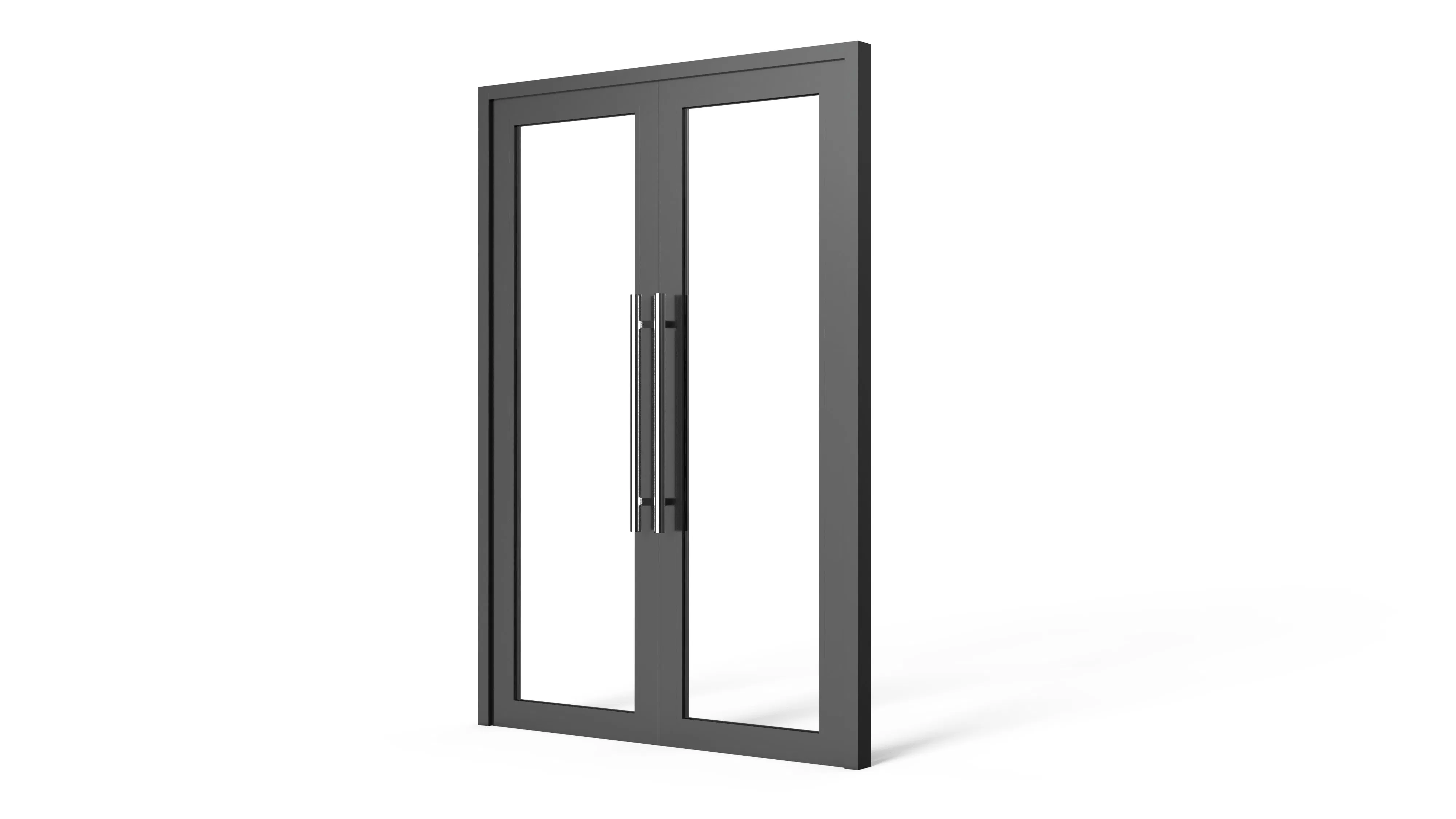 Commercial Aluminum Storm Double Tempered Glass Swing Door