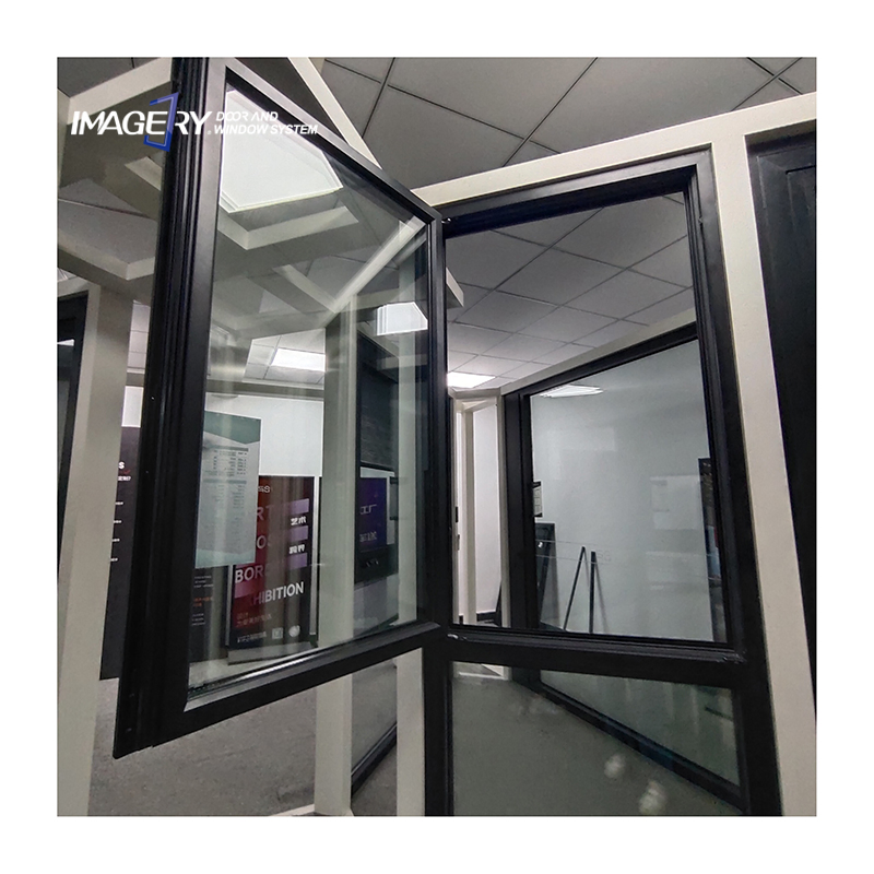 China Guangzhou American Nfrc Hurricane Impact House Large Double Glazed Metal Aluminium Windows and Doors Tempered Glass Bay Picture Fixed Casement Window