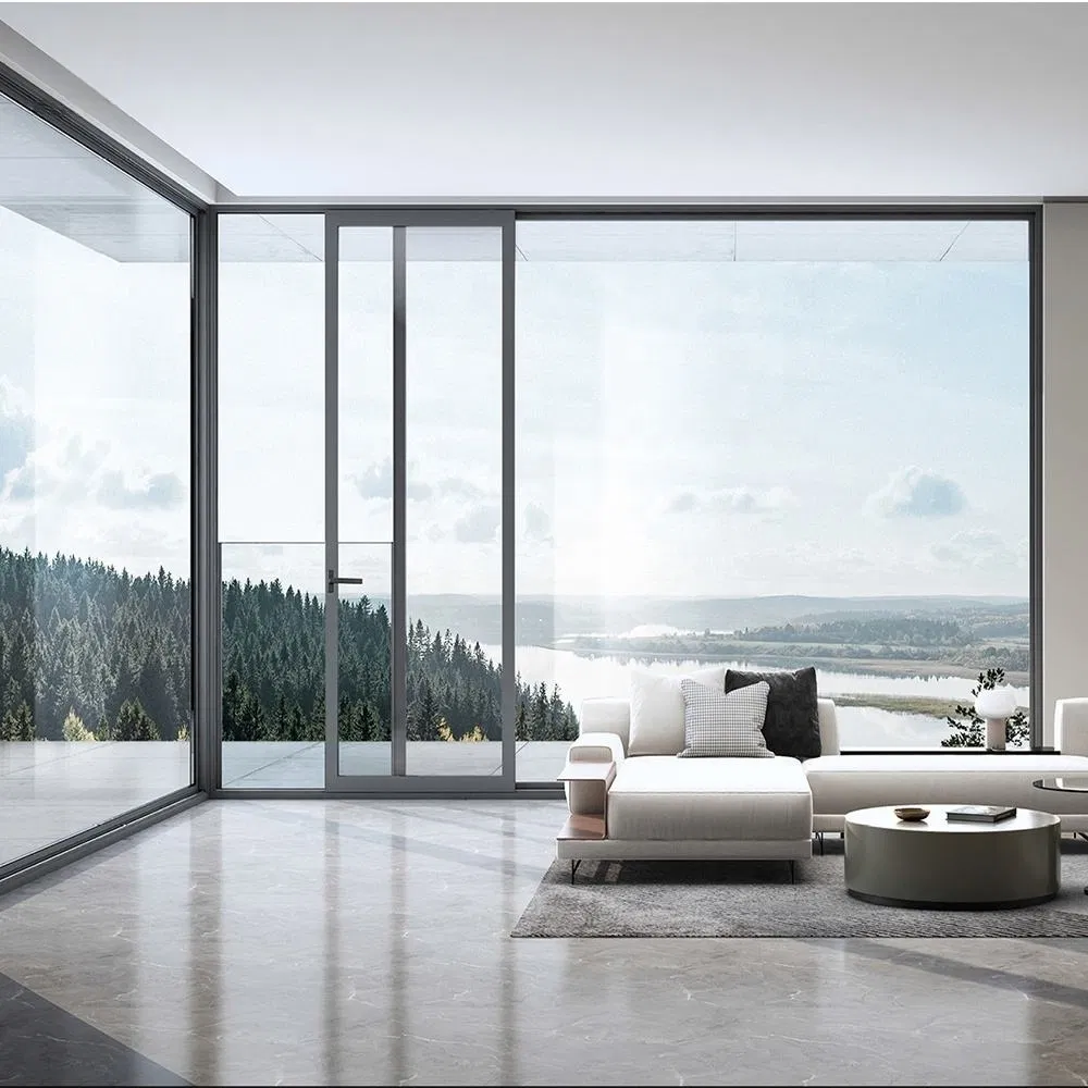 Low E Argon Double Glazed Fixed Soundproof Horizontal Hanging Aluminum Sliding Windows