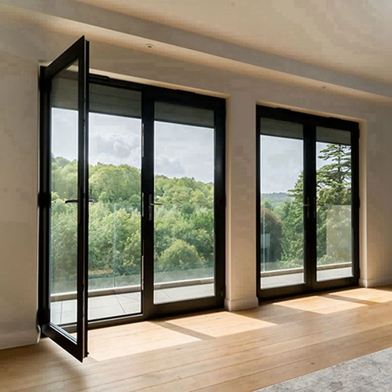 Aluminium Casement Windows and Doors with Casement Door Smart Lock