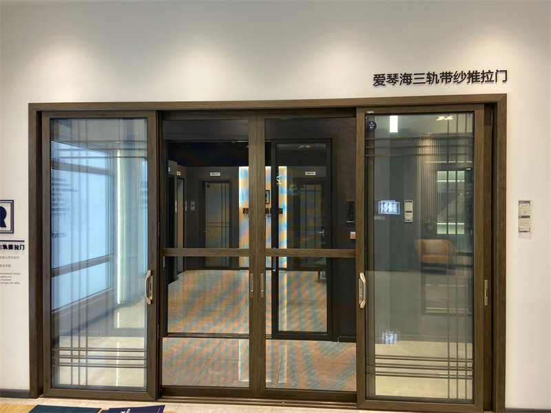 Narrow Frame Double Tempered Glazed Aluminium Sliding Shop Front Gate Living Room Partition Door