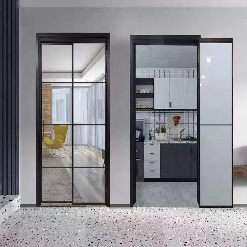 Factory Direct Sale Pd PT Door Panels Aluminum Interior Kitchen Bathroom Toilet Folding Slide &amp; Swing Door