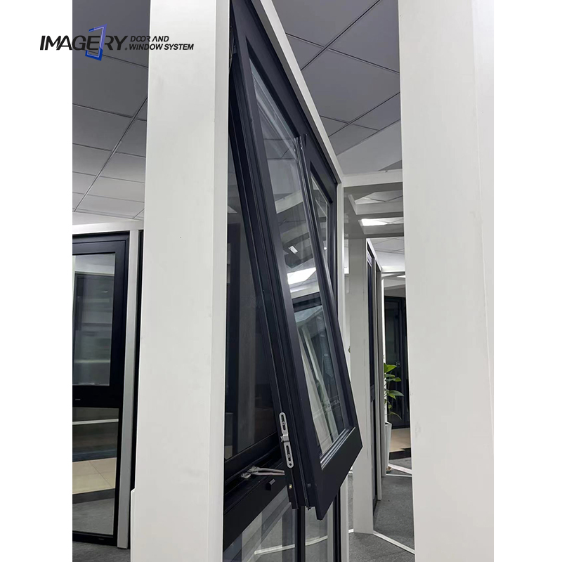 Customized Modern Design Thermally Broken Double Tempered Glass Aluminum Crank Awning Window