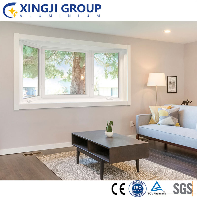 Modern Design Soundproof Windows Tempered Glass Aluminum Bay Window