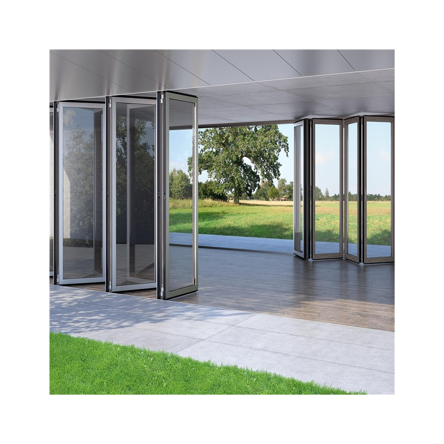American Standard Waterproof Bifold Doors Windows Aluminum Balcony Glass Sliding Folding Door