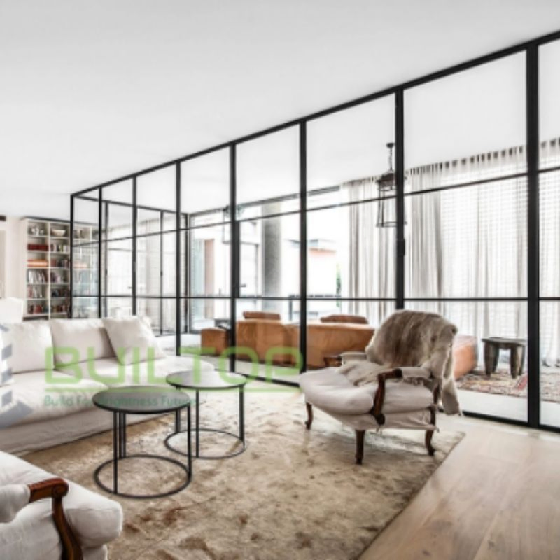 Sliding Glass Door Large Frameless Glass Sliding Door with Storm Weather Aluminum Door