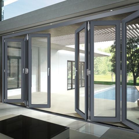Best Quality Storm Proof Heat Insulation Aluminum Glass Door Exterior Folding Doors Bifold Doors for Buildings Folding Gate