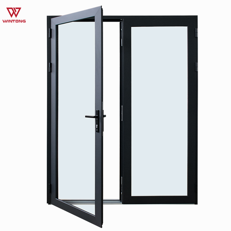 Thermal Break Heat Insulation Aluminum Frame Double Swing Glass Door Aluminum Door Home Decoration
