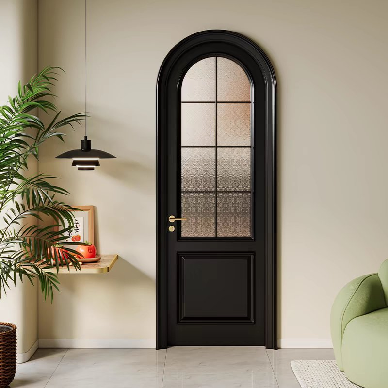 Contemporary Bathroom Door with Durable Aluminum Alloy and Glass Design Frosted Glass Interior Swing Door Aluminum Alloy Door Glass Door Toilet Glass Door