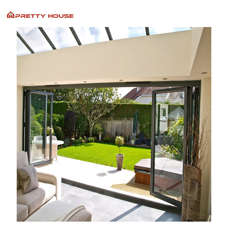 Waterproof Aluminum Door and Windows Factory Folding Bi-Fold Patio Door