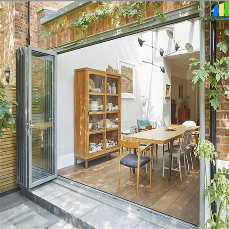 Kitchen Living Room Interior Aluminum Profile Glass Bifold Doors Price