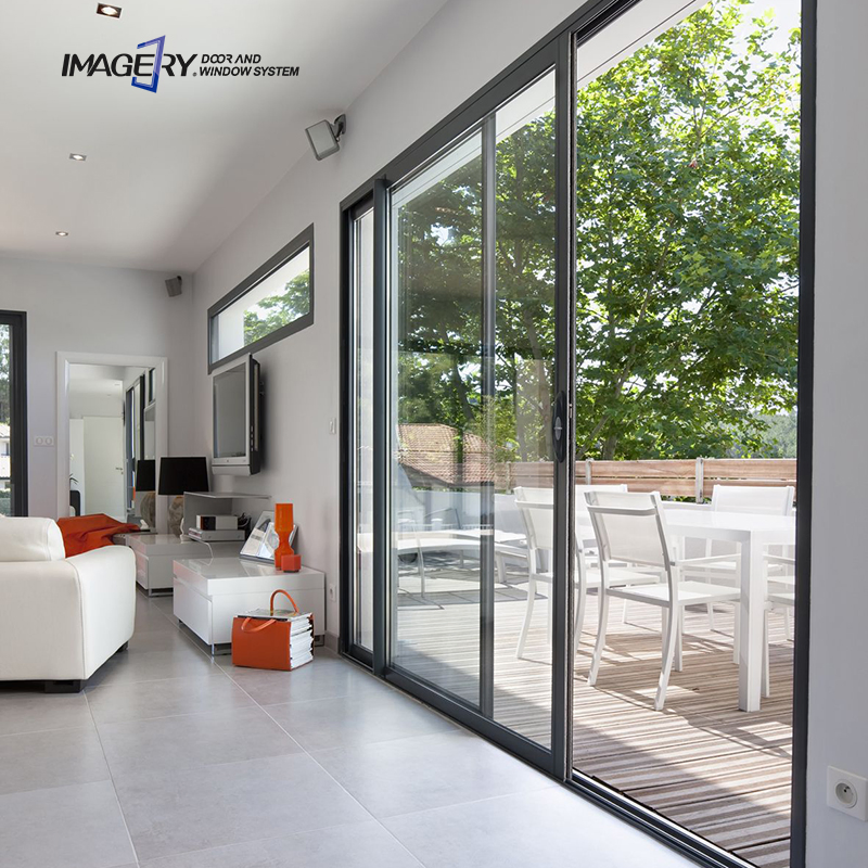 Modern Style Waterproof Interior Door Aluminum Balcony Sliding Glass Door