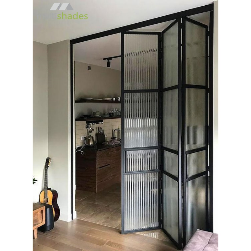 American Style Aluminum Folding Door with Top Brand Hardware Storm Ready Folding Metal Door for Wind Rain and Snow Protection