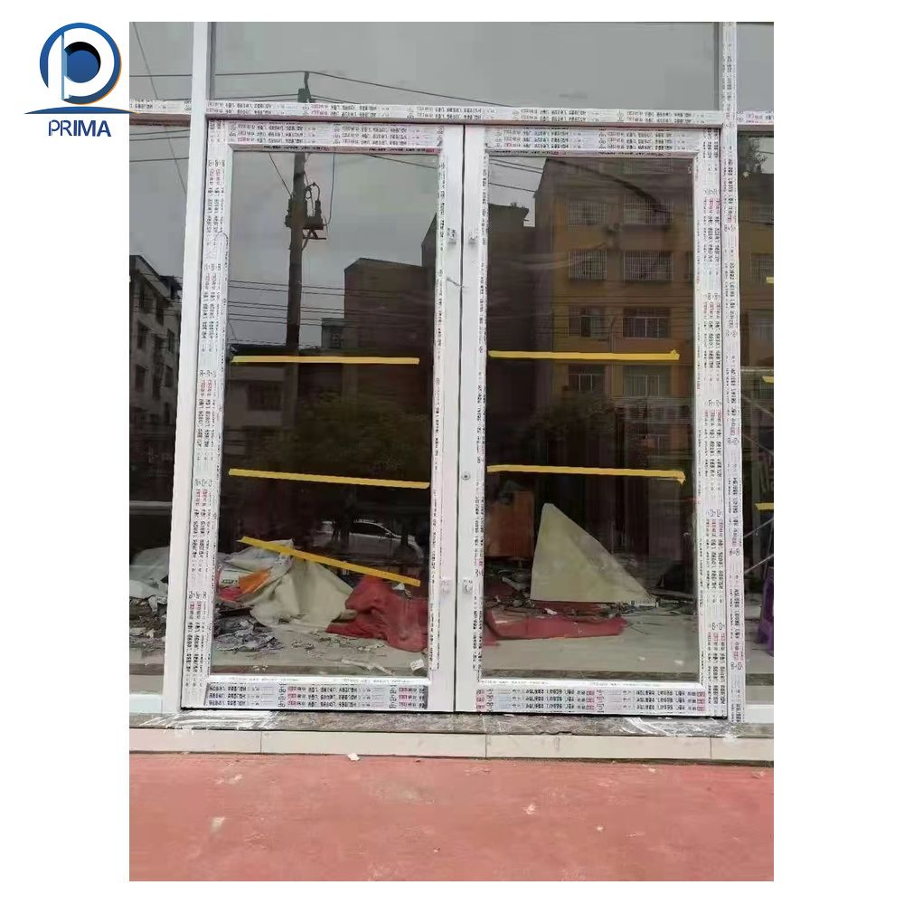 Spring Floor Shop Aluminum French Door Aluminum Frame Front Door Shop Entrance Swing Door