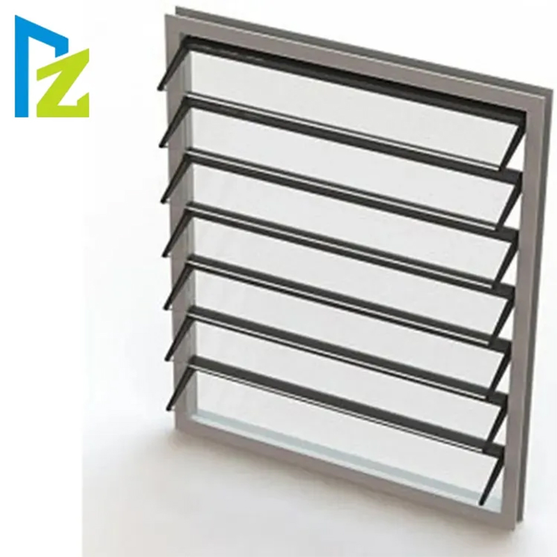 Aluminium Casement Window with Fixed Louver and Clear Glass Panels for Ventilation and Modern Homes