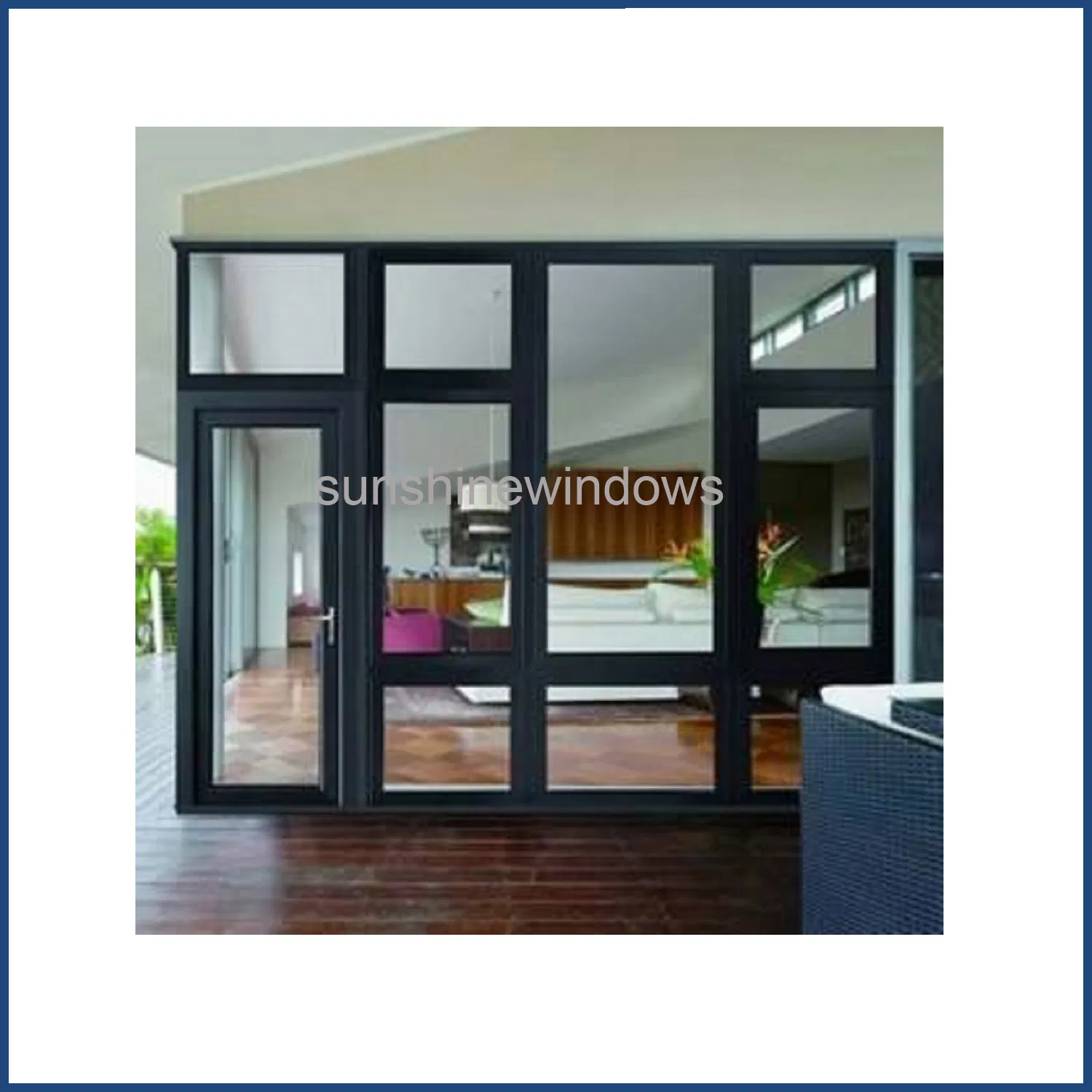 Aluminum Profile Anti Theft Doors with Hurricane Impact Glass