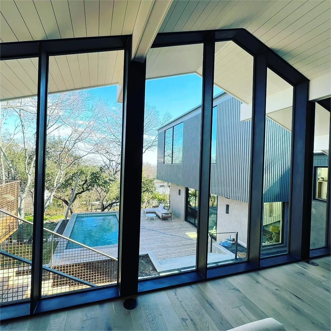 Aluminium Low-E Glass Custom Design Residential French-Style Aluminum Framed Casement Windows Bay Windows