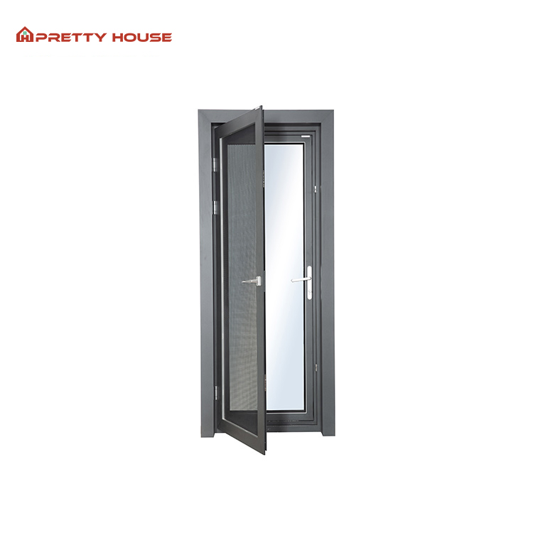 Residence Anti-Theft French Double Door Aluminium Glass Doors with Handle