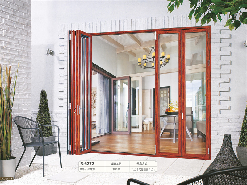 America Stadard Modern Style PVC Waterproof Bifold Doors Windows Aluminum Interior Balcony Glass Sliding Folding Door