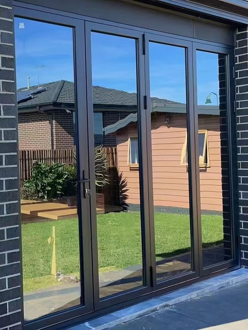 Aluminium Profile Folding Door Double Glazed Exterior Patio Bifold Door