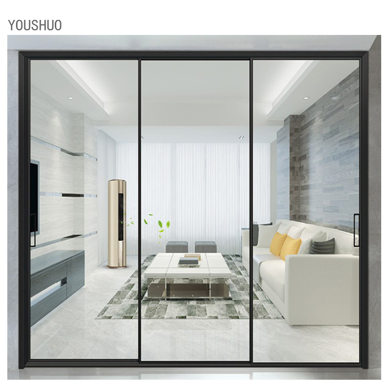 Entry Door Exterior Patio Storm Impact Heavy Aluminum Tempered Glass Sliding Doors