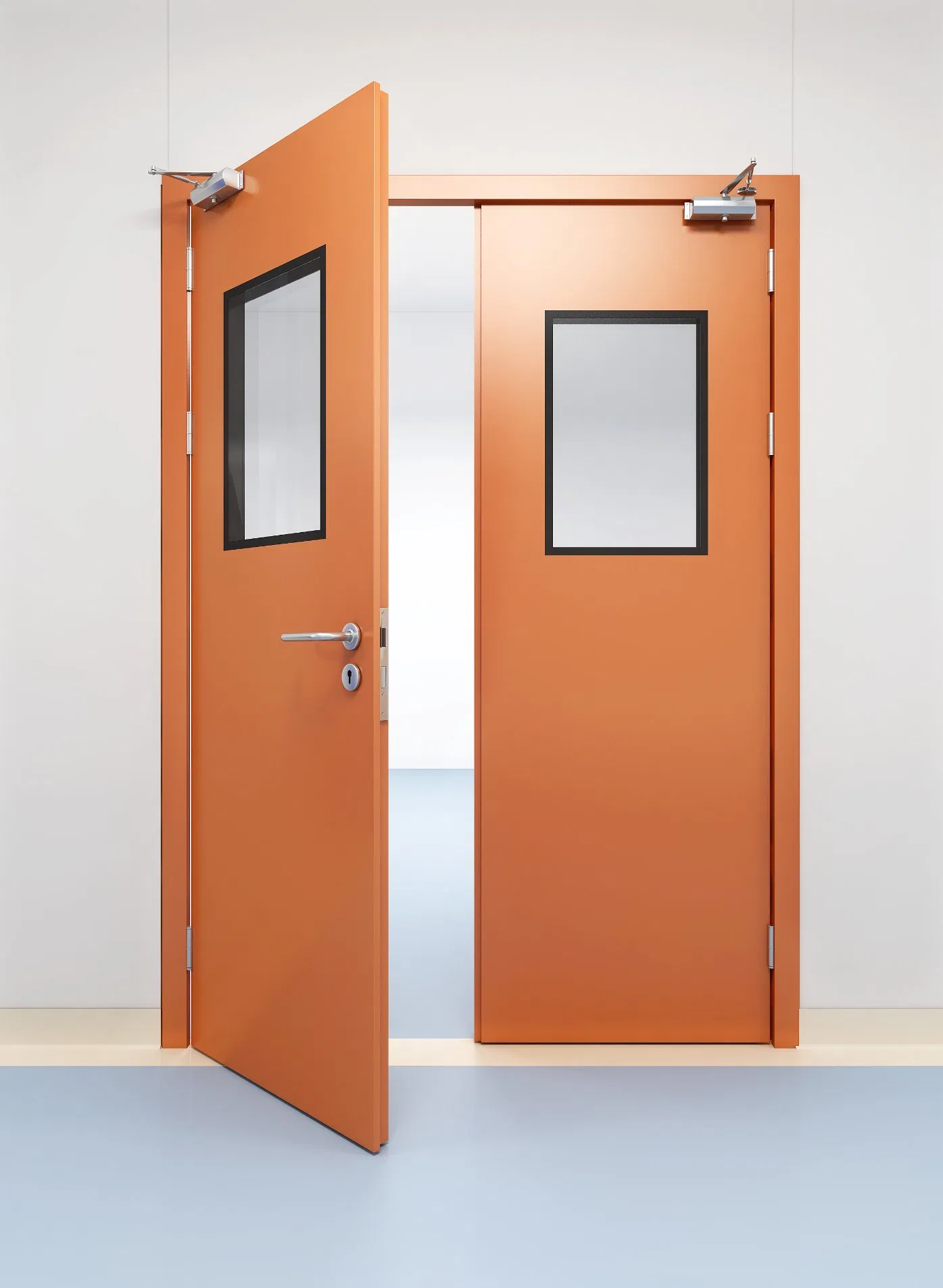 China Factory Supply Cleanroom Color Steel Door with Aluminum Profile