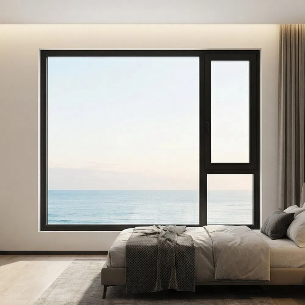 Customized Double Layer Low-E Glass Aluminium Profile Tilt and Turn Window Aluminum Casement Window for Hotel