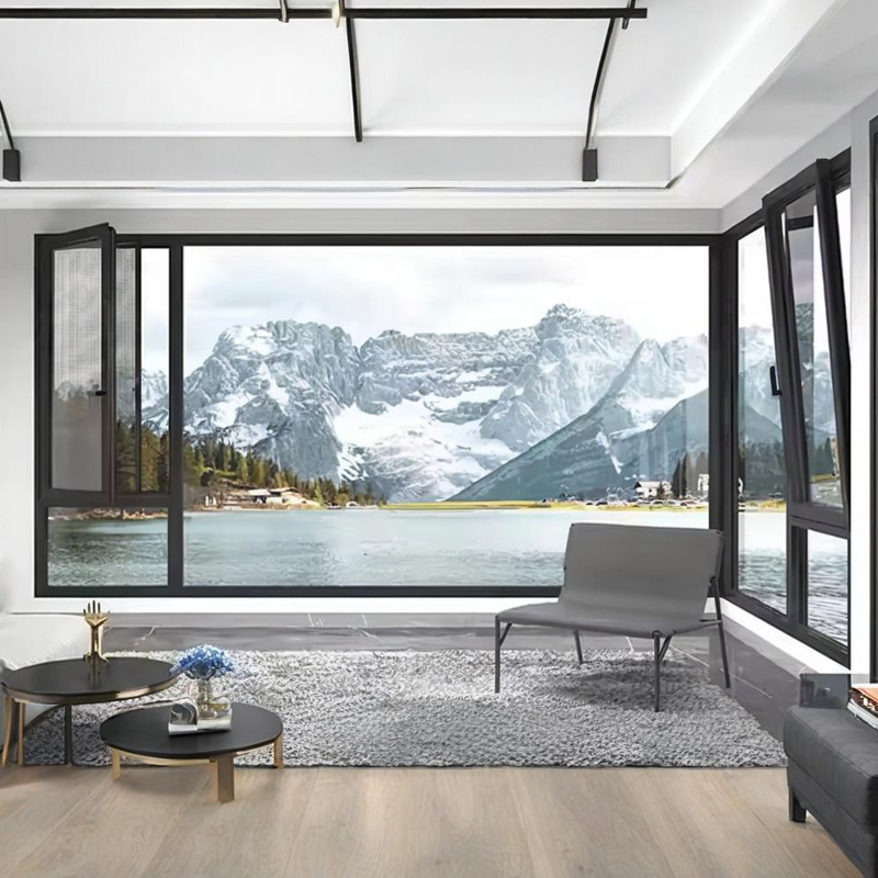 Durable Aluminum Alloy Tilt and Turn Window Double Layer Glass Energy Efficient Frame and Modern Minimalist Design Window