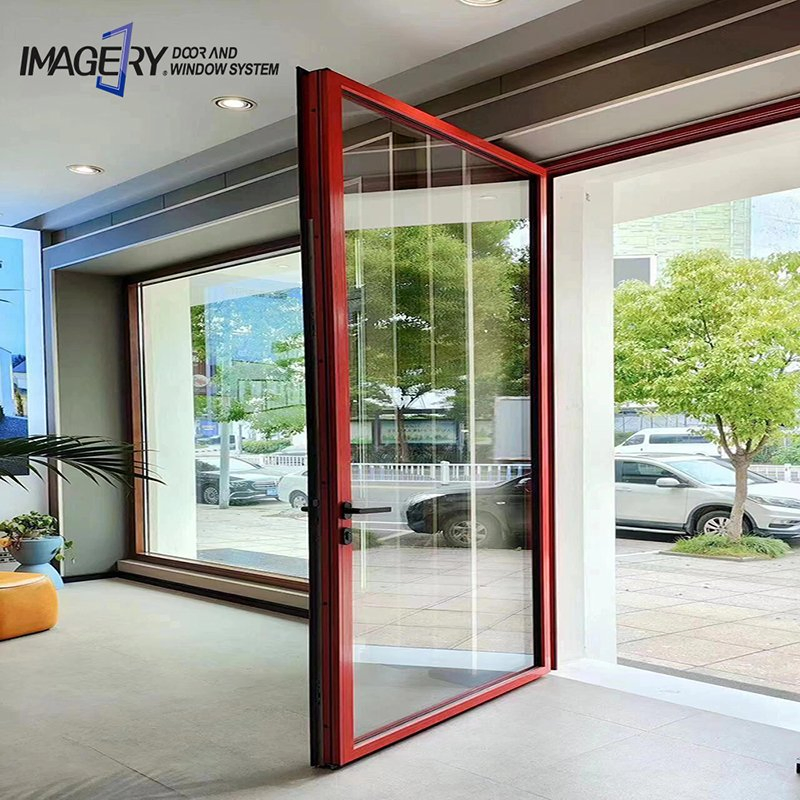 Waterproof Soundproof Classical Durable Wooden Colored Aluminum Casement Interior Glass Doors Special for Bathroom/Kitchen/Toilet