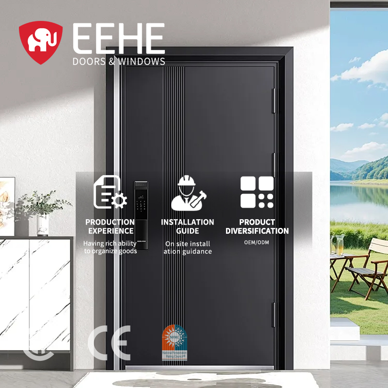 Eehe Arched Front Door with Glass with Sound Insulation Double Glazed Glass CSA Designed for Retail Shops and Aluminium Front