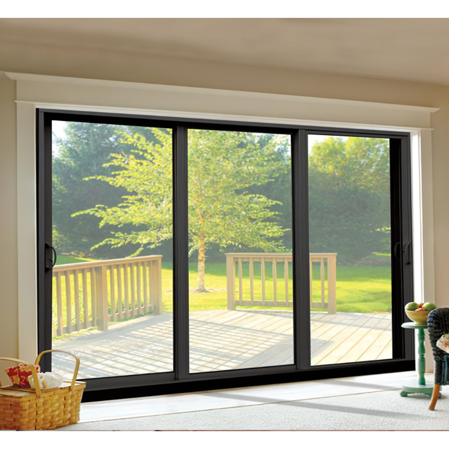 Modern Design Custom Commercial Shop Hurricane Proof Aluminum Glass Sliding Front Entry Door