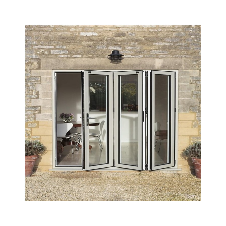 American Standard Waterproof Bifold Doors Windows Aluminum Balcony Glass Sliding Folding Door