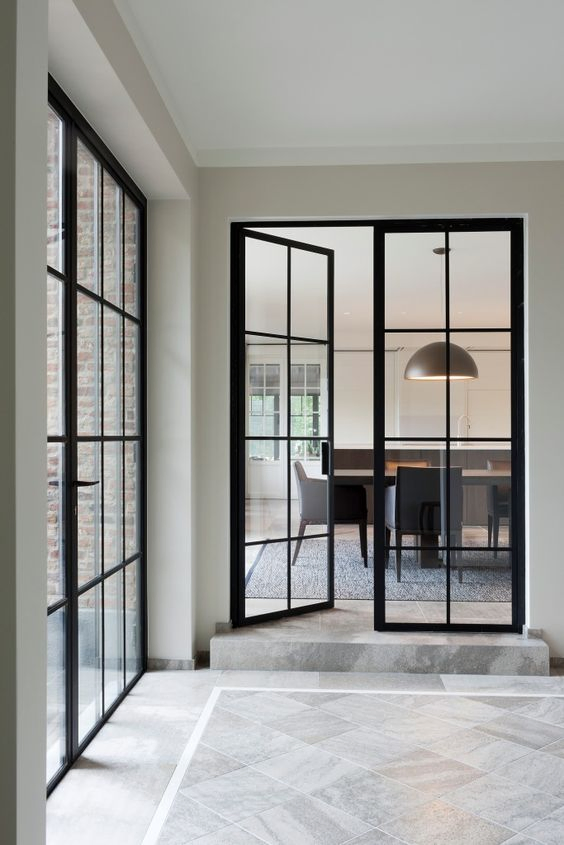 Foshan Manufacture Impact Double Glazed Tempered Glass Doors Grill Design Exterior Aluminum Swing Door Aluminium Casement French Security Doors