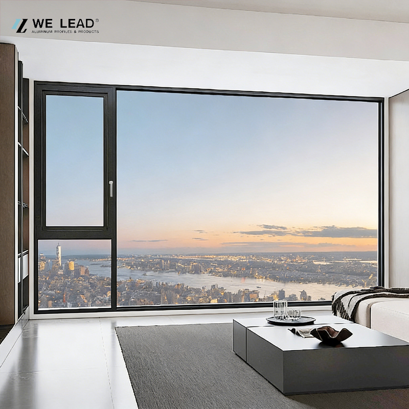 Thermal Break Aluminum Windows Profiles Double Glazed Custom