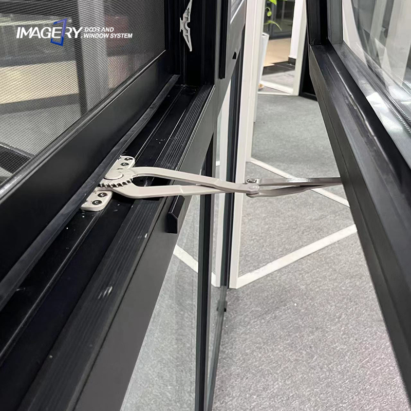 Customized Modern Design Thermally Broken Double Tempered Glass Aluminum Crank Awning Window