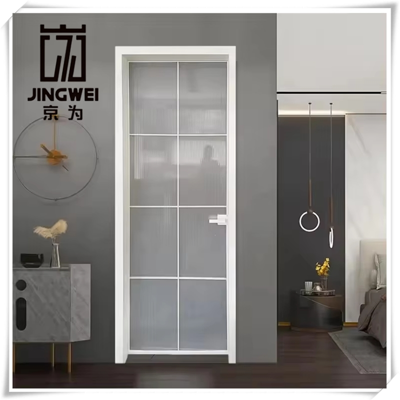 Aluminum Alloy Swing Toilet Door French Casement Door with Reinforced Frame