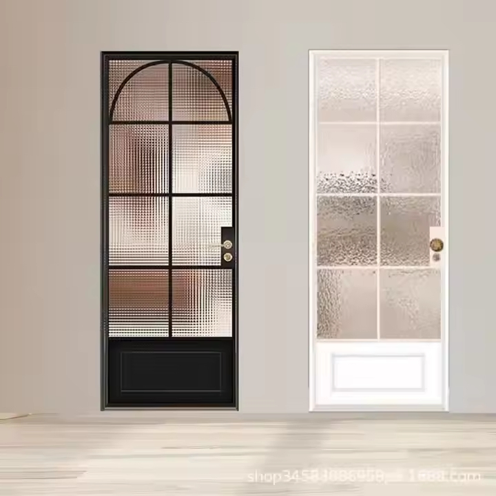 Aluminum Alloy Swing Toilet Door French Casement Door with Reinforced Frame
