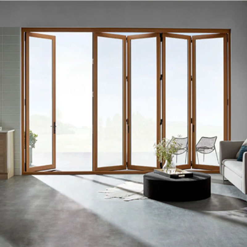 Featured American Standard Modern Style Waterproof Bifold Doors Windows Aluminum Balcony Glass Sliding Folding Door