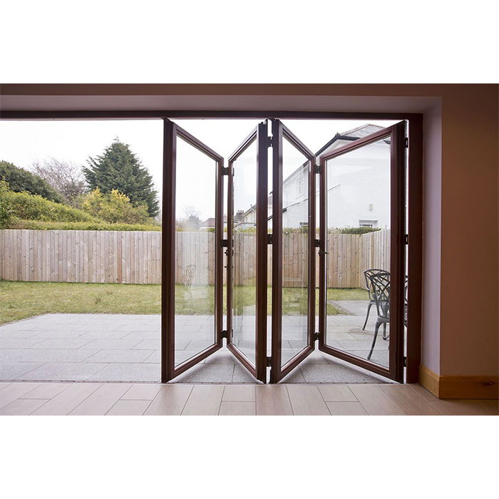 Industrial Vertical Outdoor Sliding Hotel Apartment Wall Profiles Glass Aluminium Bifold Patio Doors