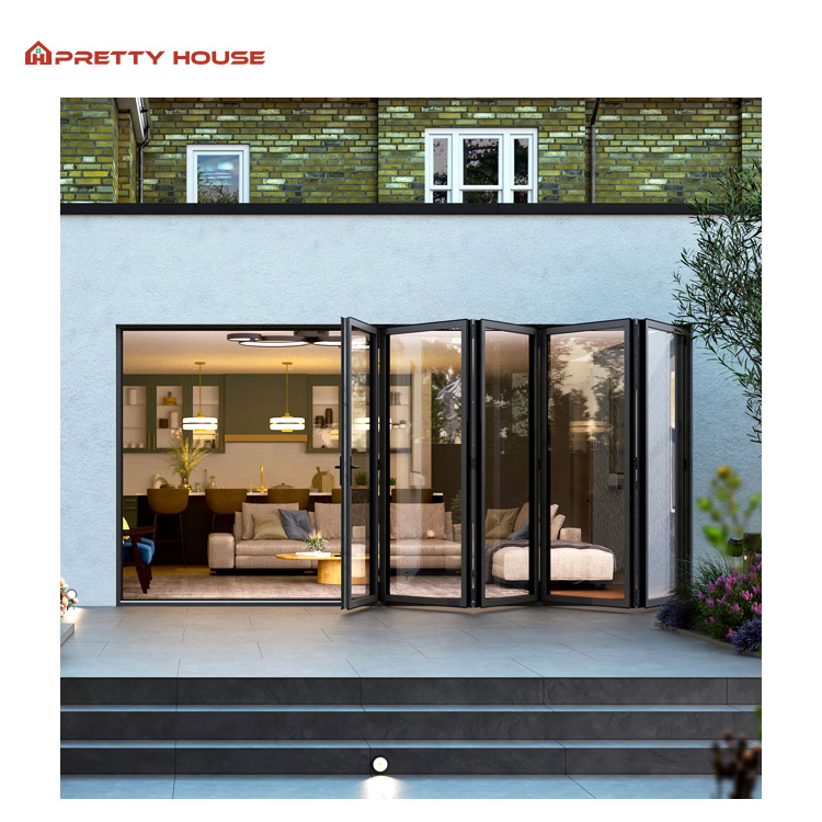 Waterproof Aluminum Door and Windows Factory Folding Bi-Fold Patio Door