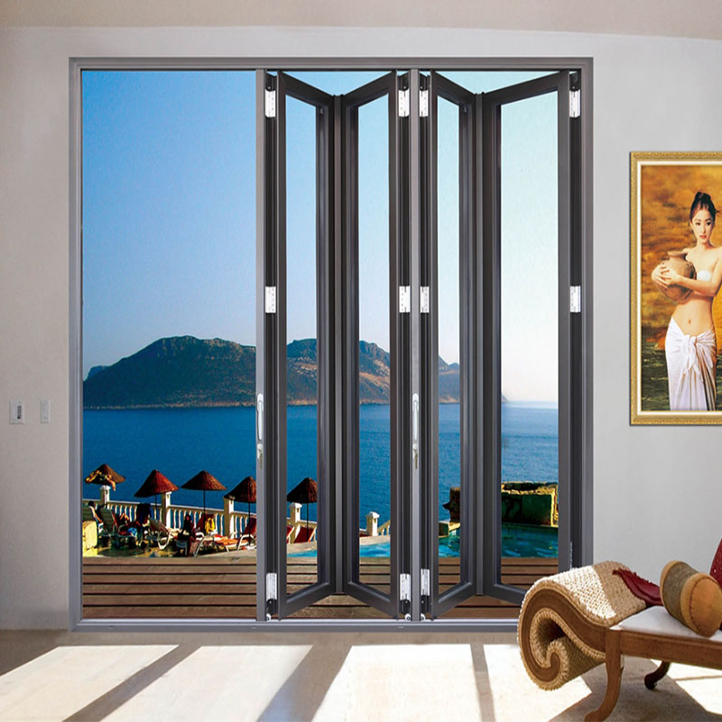 Featured American Standard Modern Style Waterproof Bifold Doors Windows Aluminum Balcony Glass Sliding Folding Door