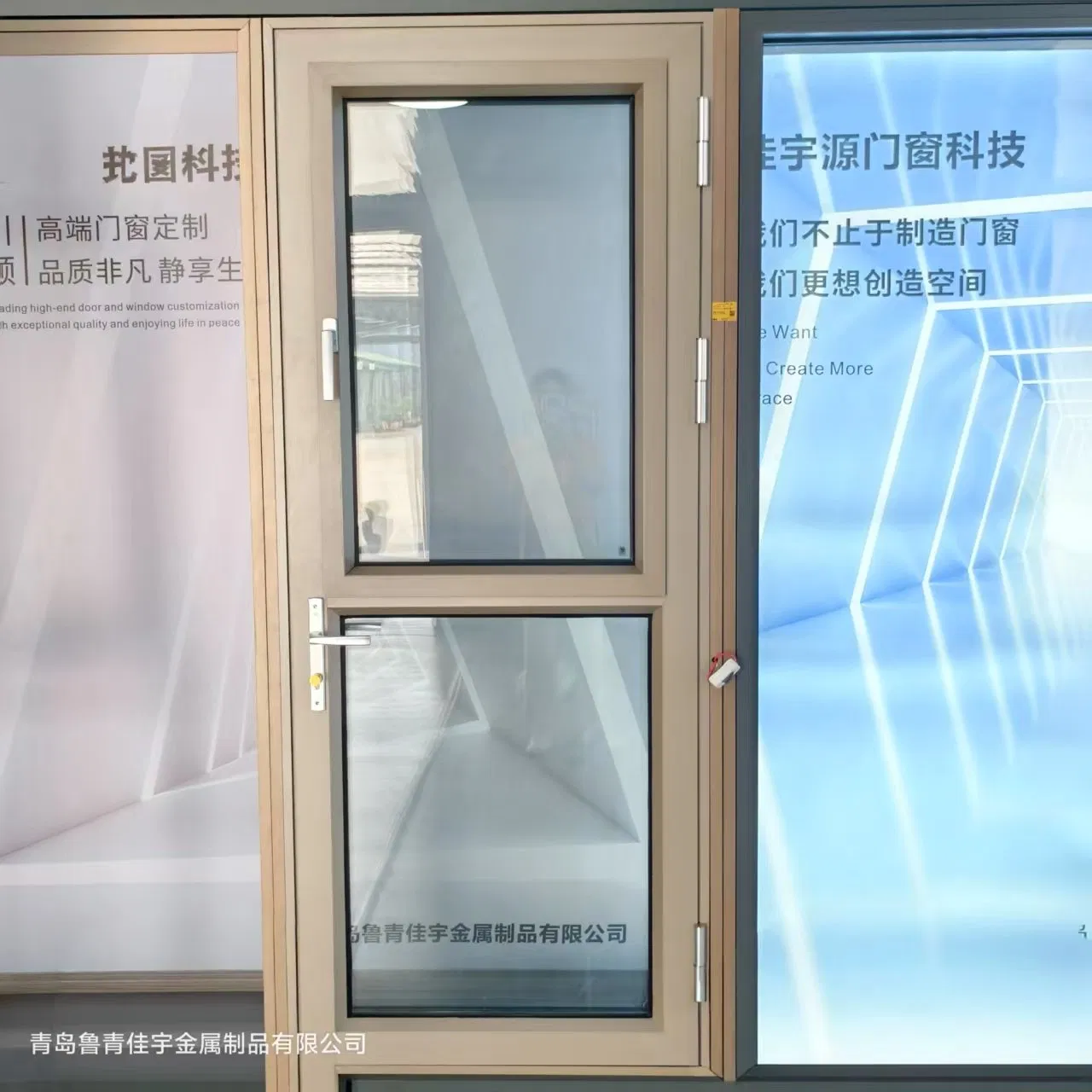 Customized Aluminum Casement Door with Double-Layer Transparent Glass Windows That Can Be Fully Opened