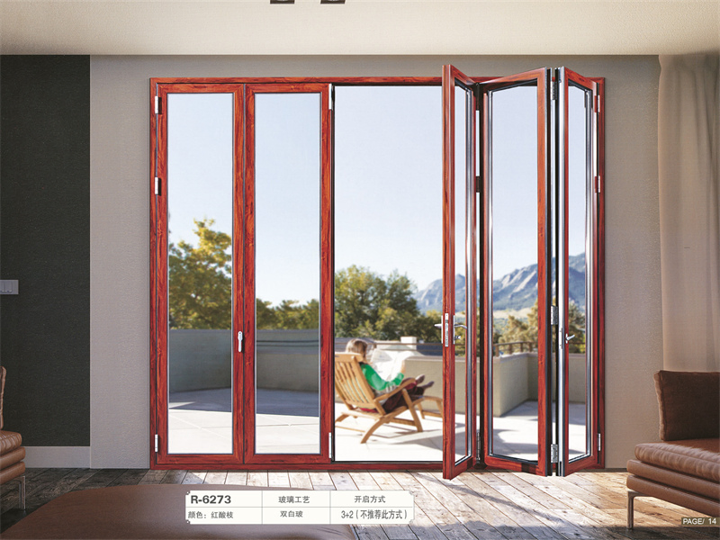America Stadard Modern Style PVC Waterproof Bifold Doors Windows Aluminum Interior Balcony Glass Sliding Folding Door