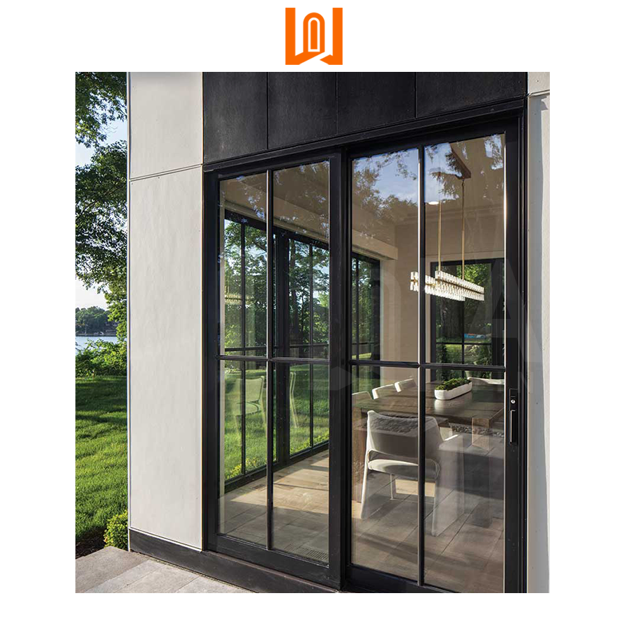 French Style Double Glazed Aluminum Sliding Glass Aluminium Frame Sliding Doors