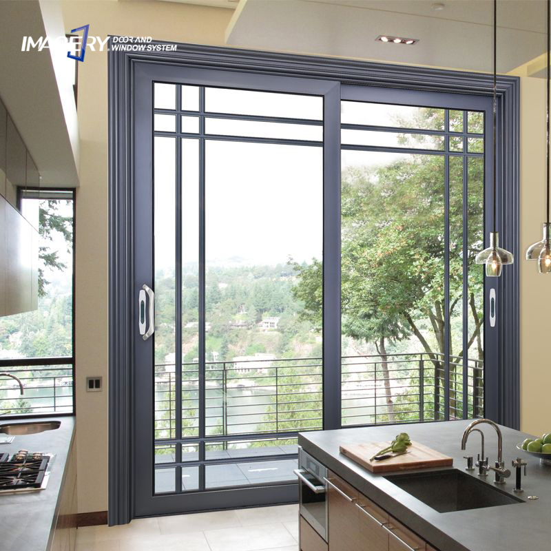 Hot Sale Customized Sliding French Patio Doors Slim Aluminium Frame Double Glass