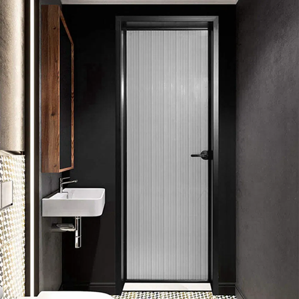 10 Years Warranty Aluminum Profile Resistance Aluminum Entry Door Hurricane Impact Aluminum Black Glass Casement Door with Grill