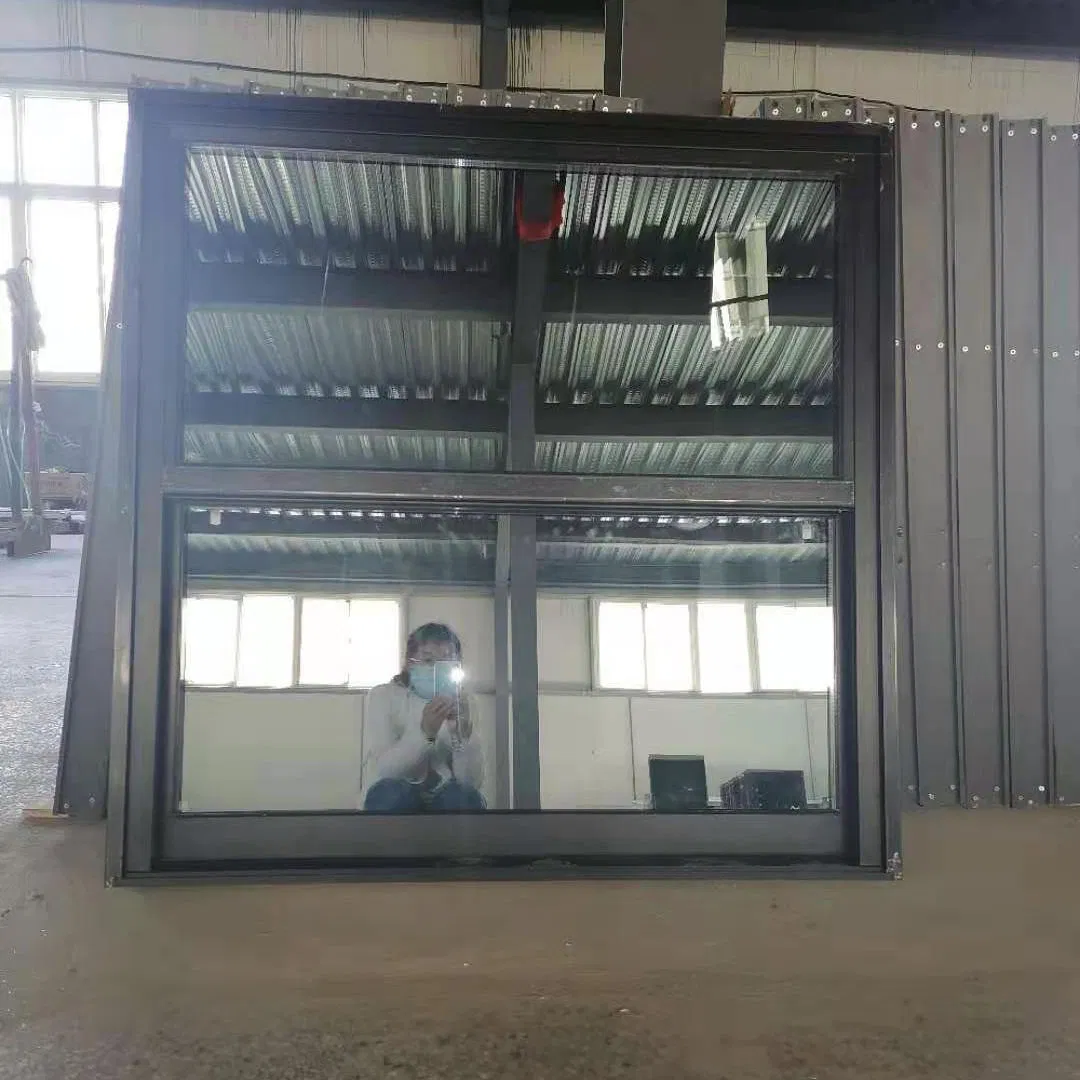 Black Color Aluminum Triple Glass Double Hung Window Bay Window for Garden