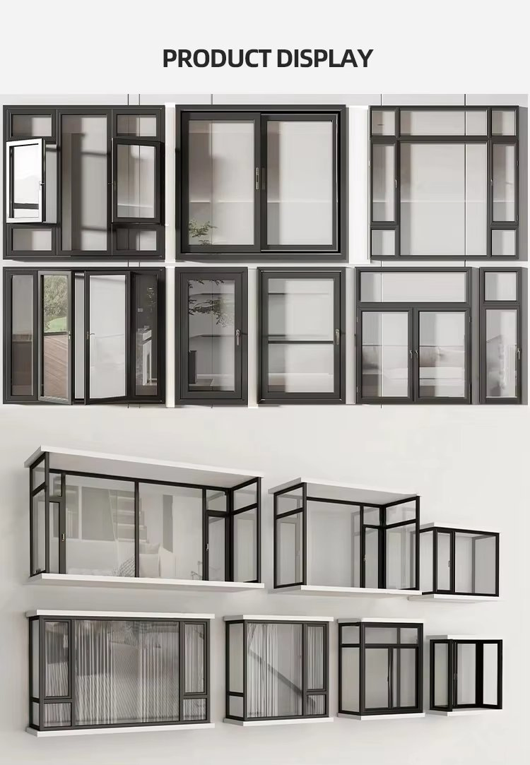 Aluminum Glass Sliding Door Shop Front Commercial Use