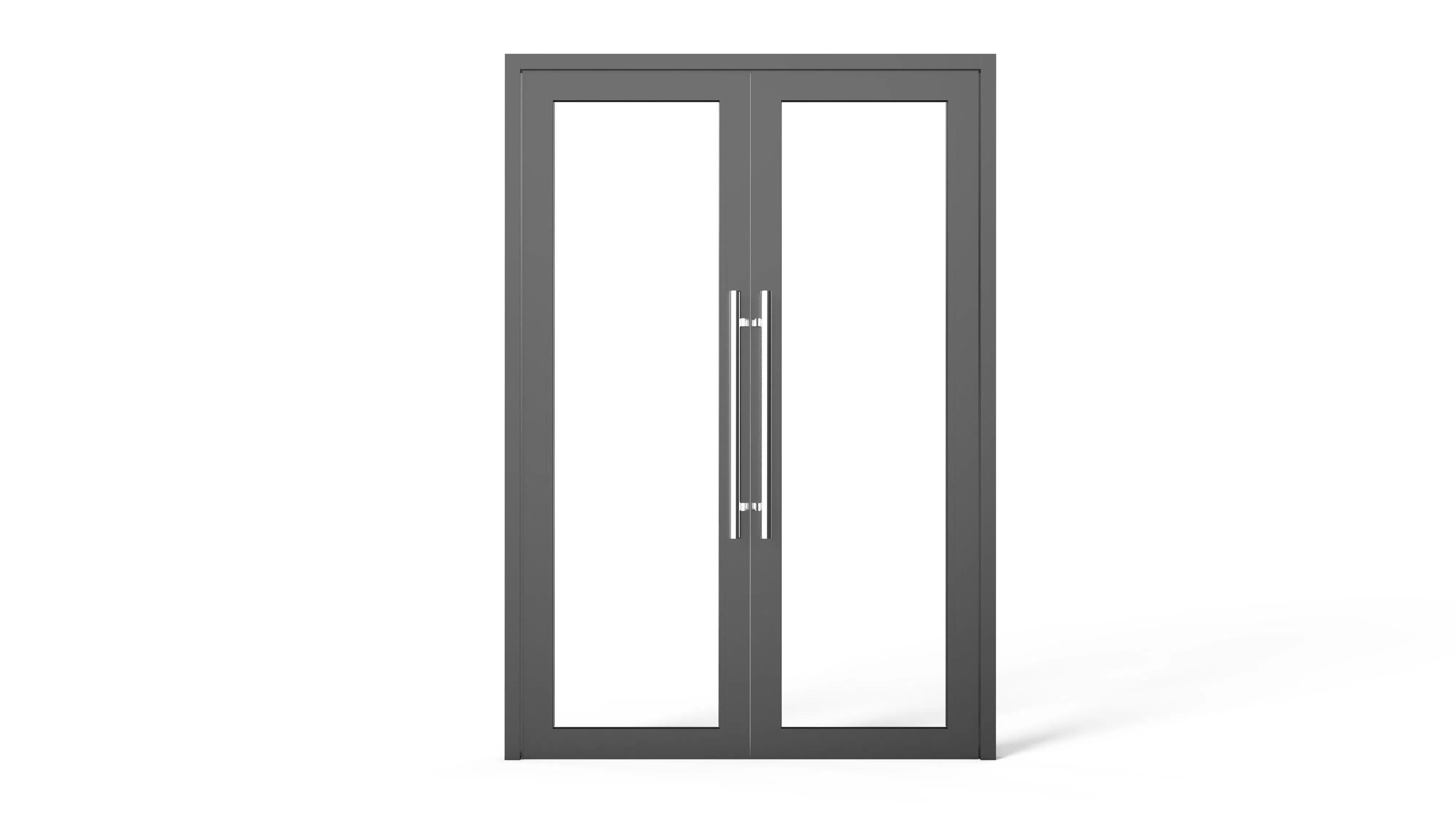 Commercial Aluminum Storm Double Tempered Glass Swing Door